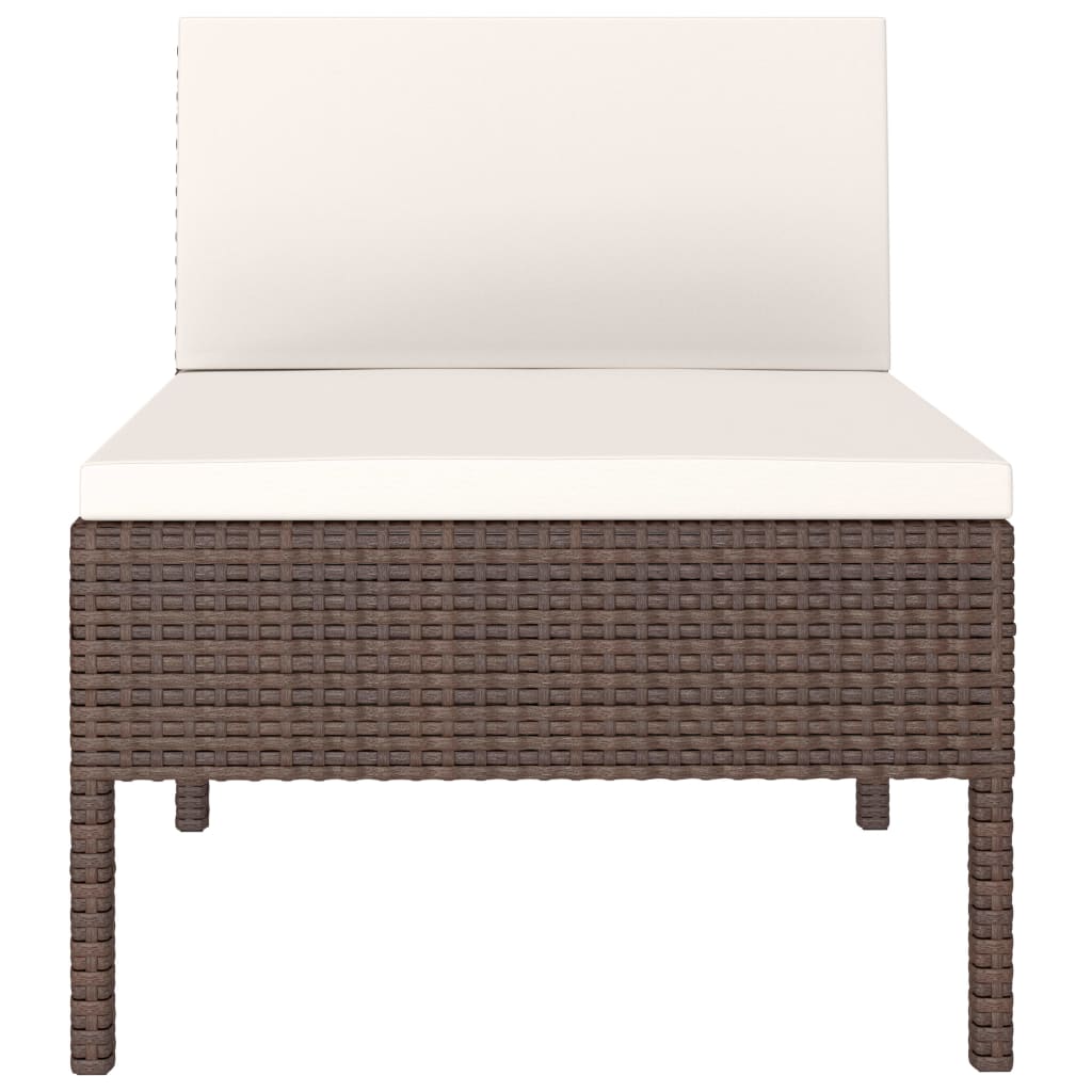Tuinstoelen 3 st met kussens poly rattan bruin is nu te koop bij PeponiXL, paradijselijk wonen!
