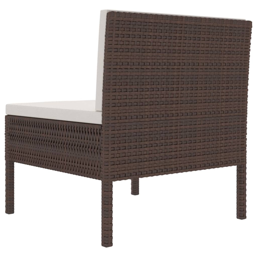 Tuinstoelen 3 st met kussens poly rattan bruin is nu te koop bij PeponiXL, paradijselijk wonen!