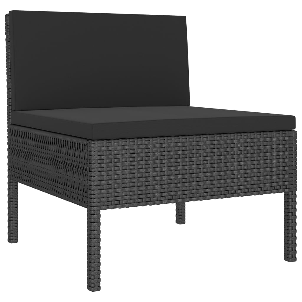 3-delige Loungeset met kussens poly rattan zwart is nu te koop bij PeponiXL, paradijselijk wonen!
