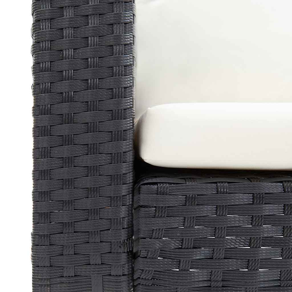 Tuinbank 2-zits met kussens poly rattan zwart is nu te koop bij PeponiXL, paradijselijk wonen!