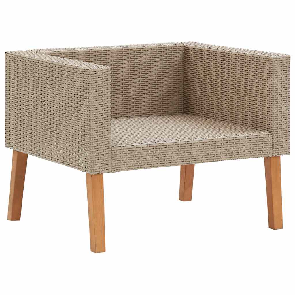 Tuinbank eenzits met kussens poly rattan beige is nu te koop bij PeponiXL, paradijselijk wonen!