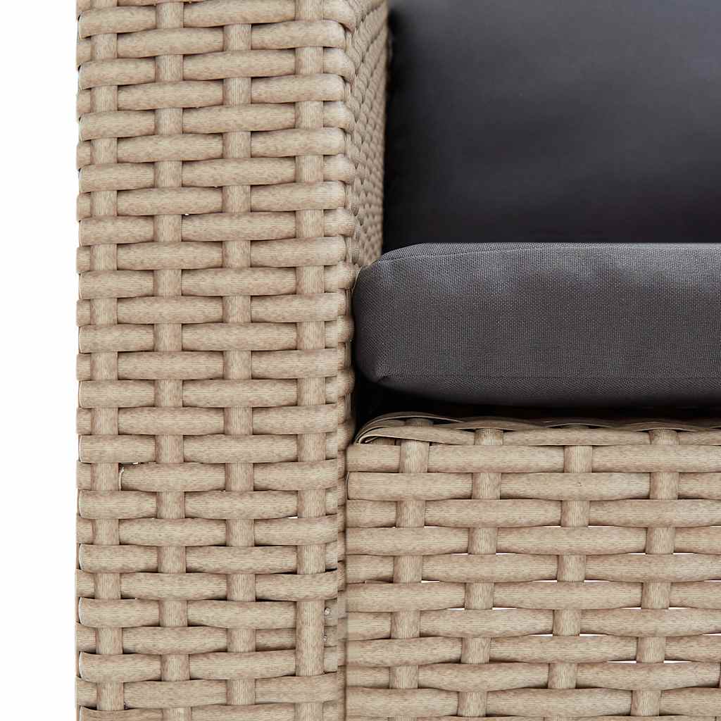 Tuinbank eenzits met kussens poly rattan beige is nu te koop bij PeponiXL, paradijselijk wonen!