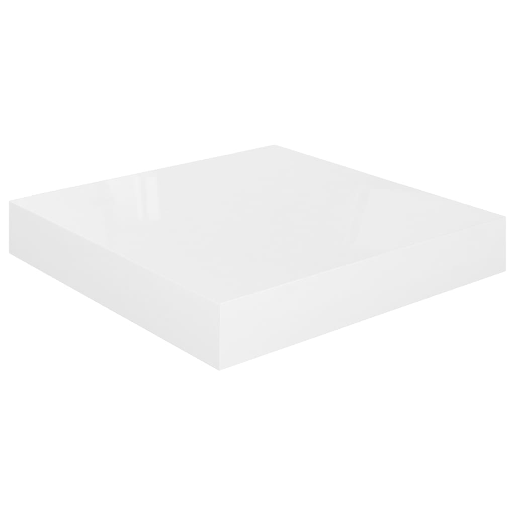 Wandschap zwevend 23x23,5x3,8 cm MDF hoogglans wit is nu te koop bij PeponiXL, paradijselijk wonen!