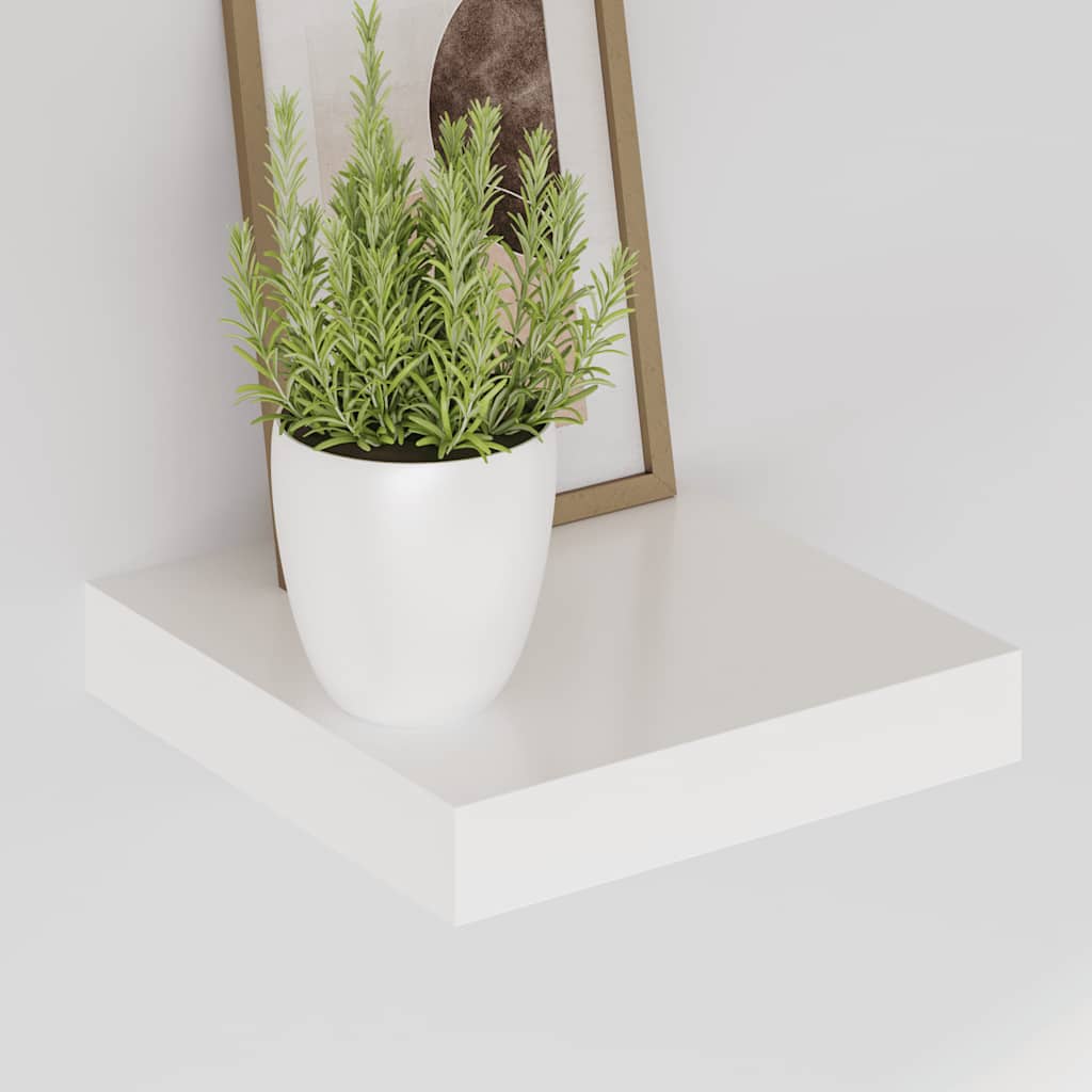 Wandschap zwevend 23x23,5x3,8 cm MDF hoogglans wit is nu te koop bij PeponiXL, paradijselijk wonen!