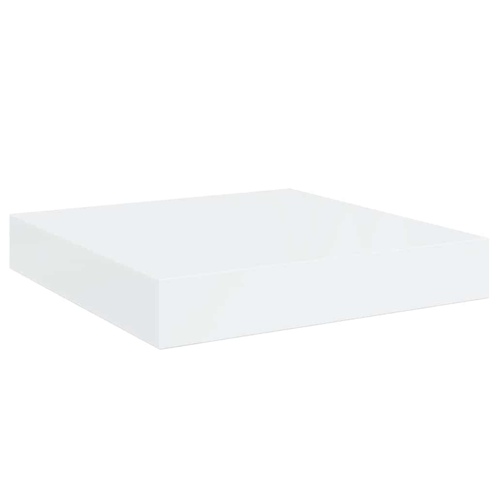 Wandschappen zwevend 2 st 23x23,5x3,8 cm MDF hoogglans wit is nu te koop bij PeponiXL, paradijselijk wonen!