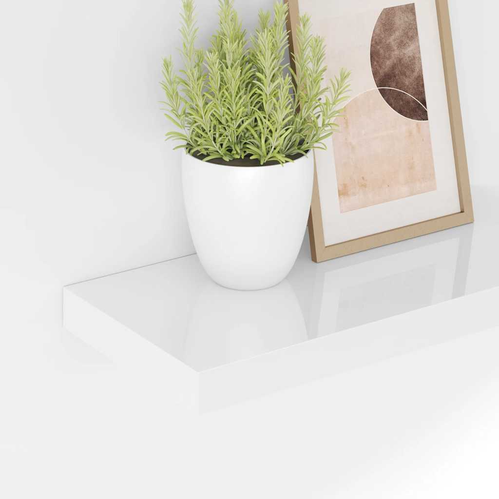 Wandschap zwevend 40x23,5x3,8 cm MDF hoogglans wit