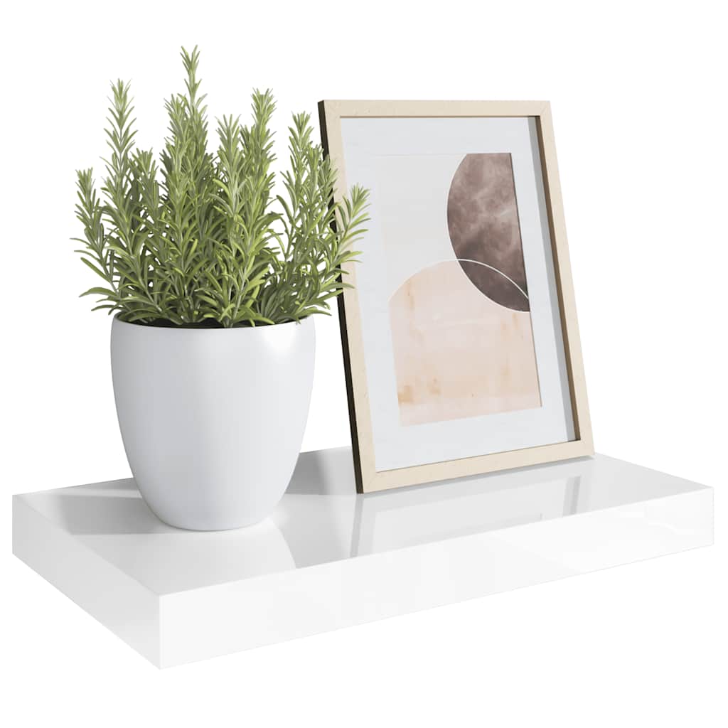 Wandschap zwevend 40x23,5x3,8 cm MDF hoogglans wit