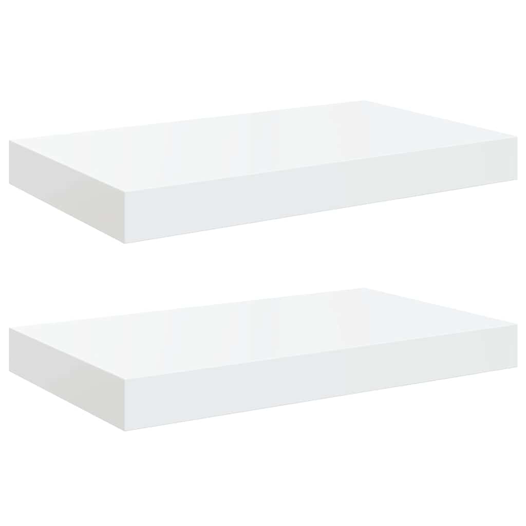 Wandschappen zwevend 2 st 40x23x3,8 cm MDF hoogglans wit is nu te koop bij PeponiXL, paradijselijk wonen!