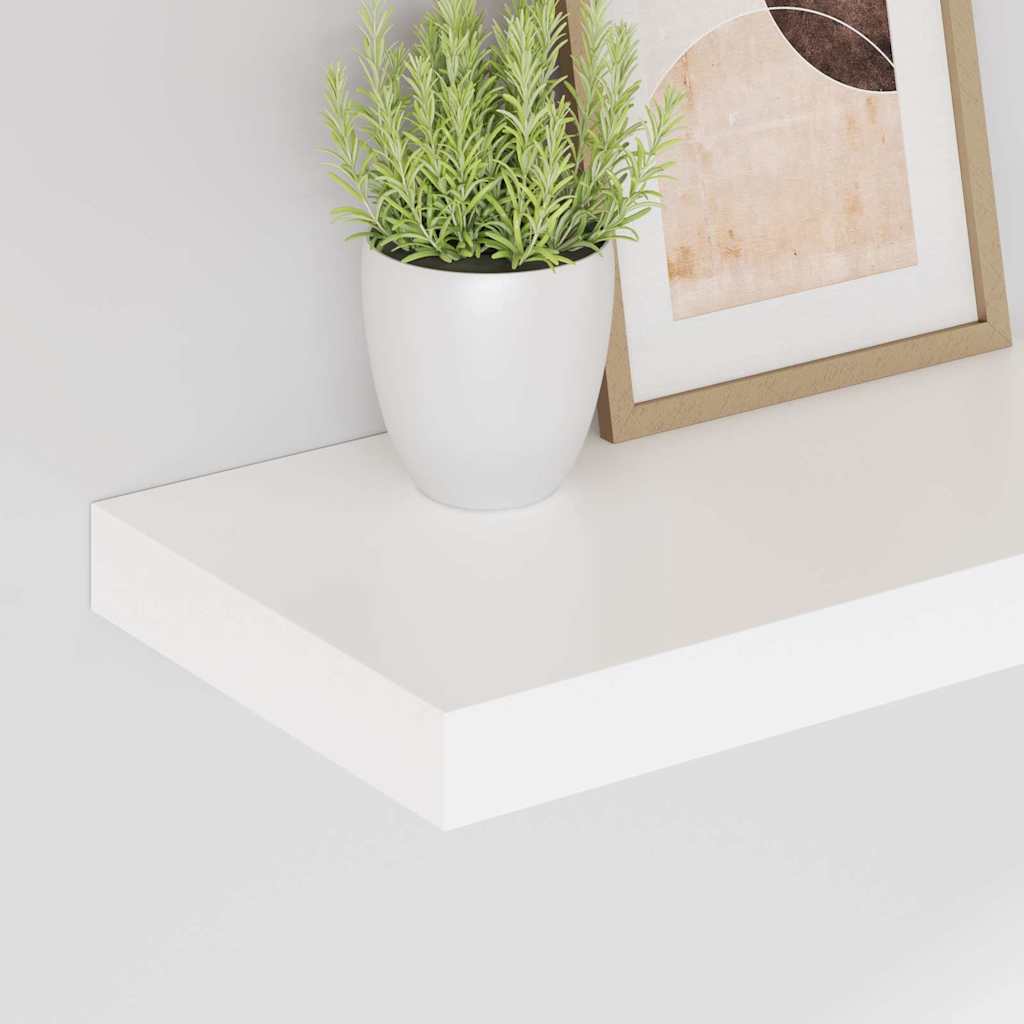 Wandschappen zwevend 2 st 40x23x3,8 cm MDF hoogglans wit is nu te koop bij PeponiXL, paradijselijk wonen!