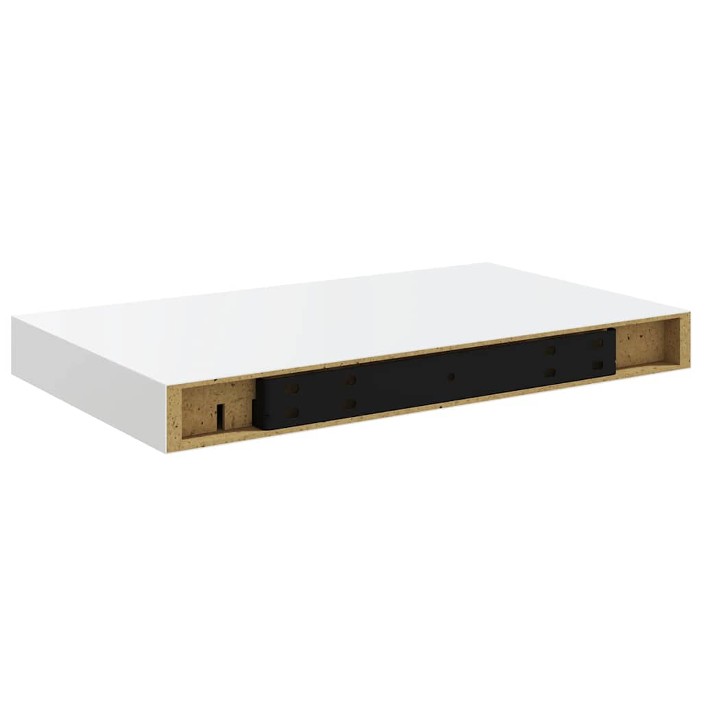 Wandschappen zwevend 2 st 40x23x3,8 cm MDF hoogglans wit is nu te koop bij PeponiXL, paradijselijk wonen!