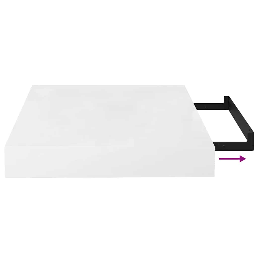 Wandschappen zwevend 4 st 40x23x3,8 cm MDF hoogglans wit is nu te koop bij PeponiXL, paradijselijk wonen!
