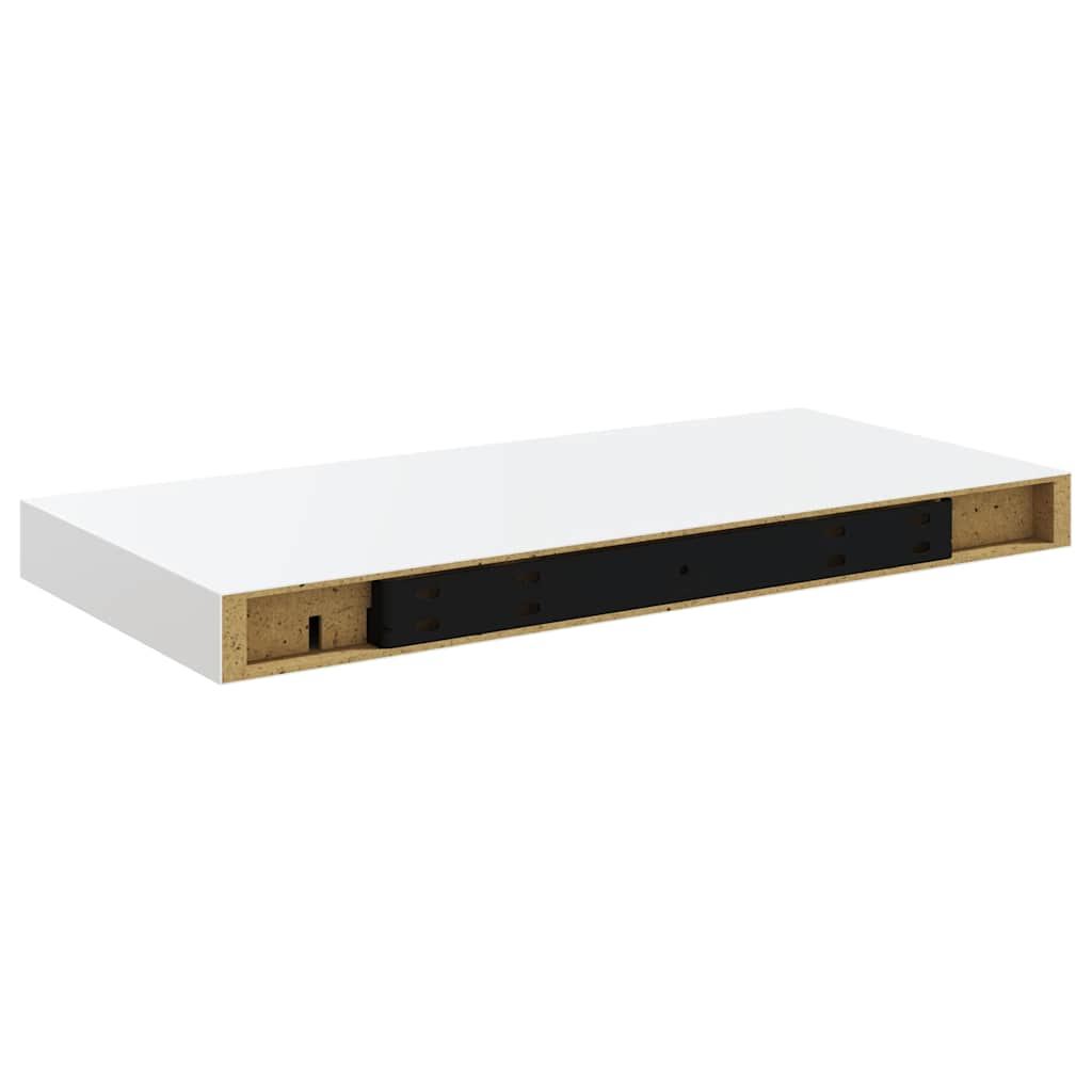 Wandschappen zwevend 2 st 50x23x3,8 cm MDF hoogglans wit is nu te koop bij PeponiXL, paradijselijk wonen!