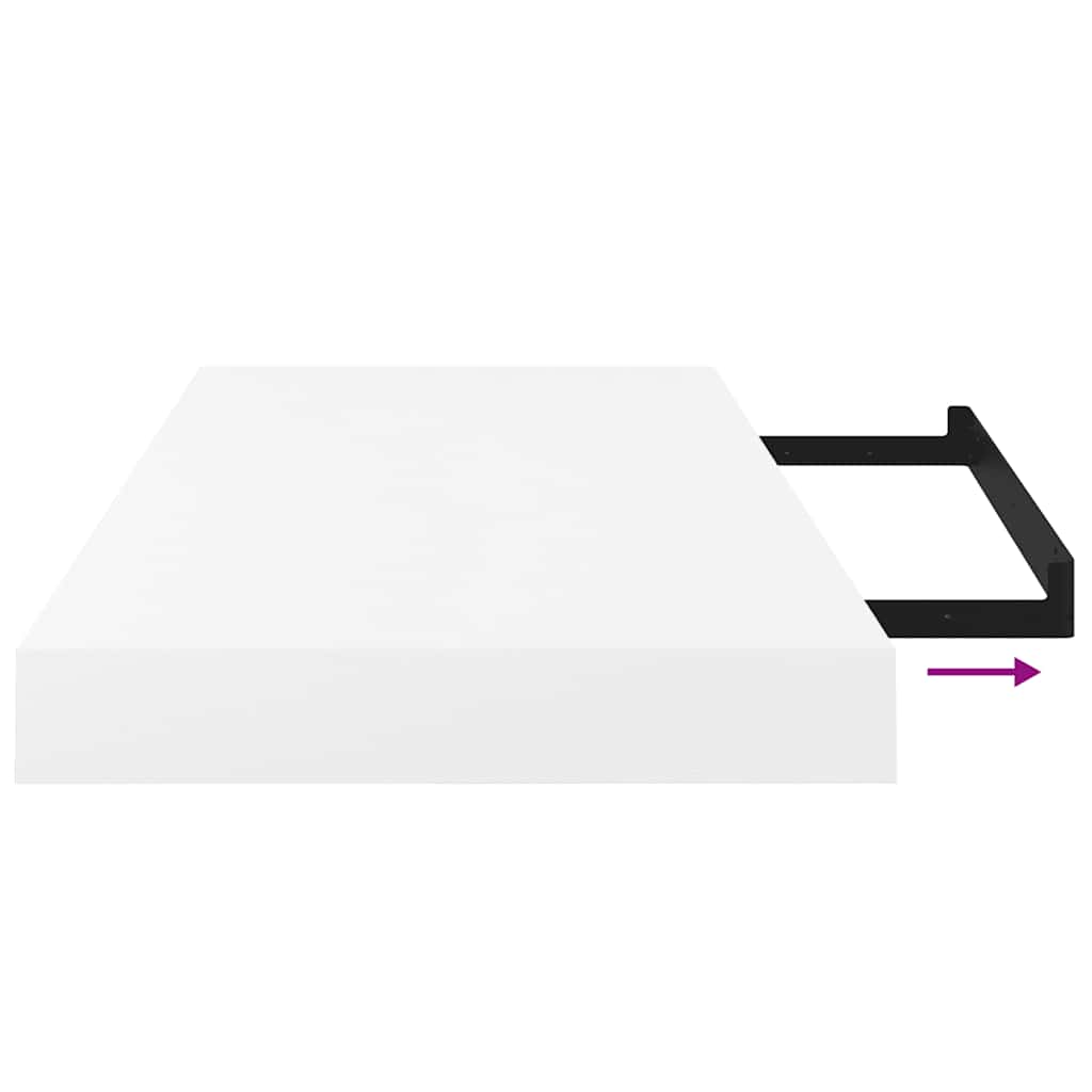 Wandschappen zwevend 4 st 50x23x3,8 cm MDF hoogglans wit is nu te koop bij PeponiXL, paradijselijk wonen!