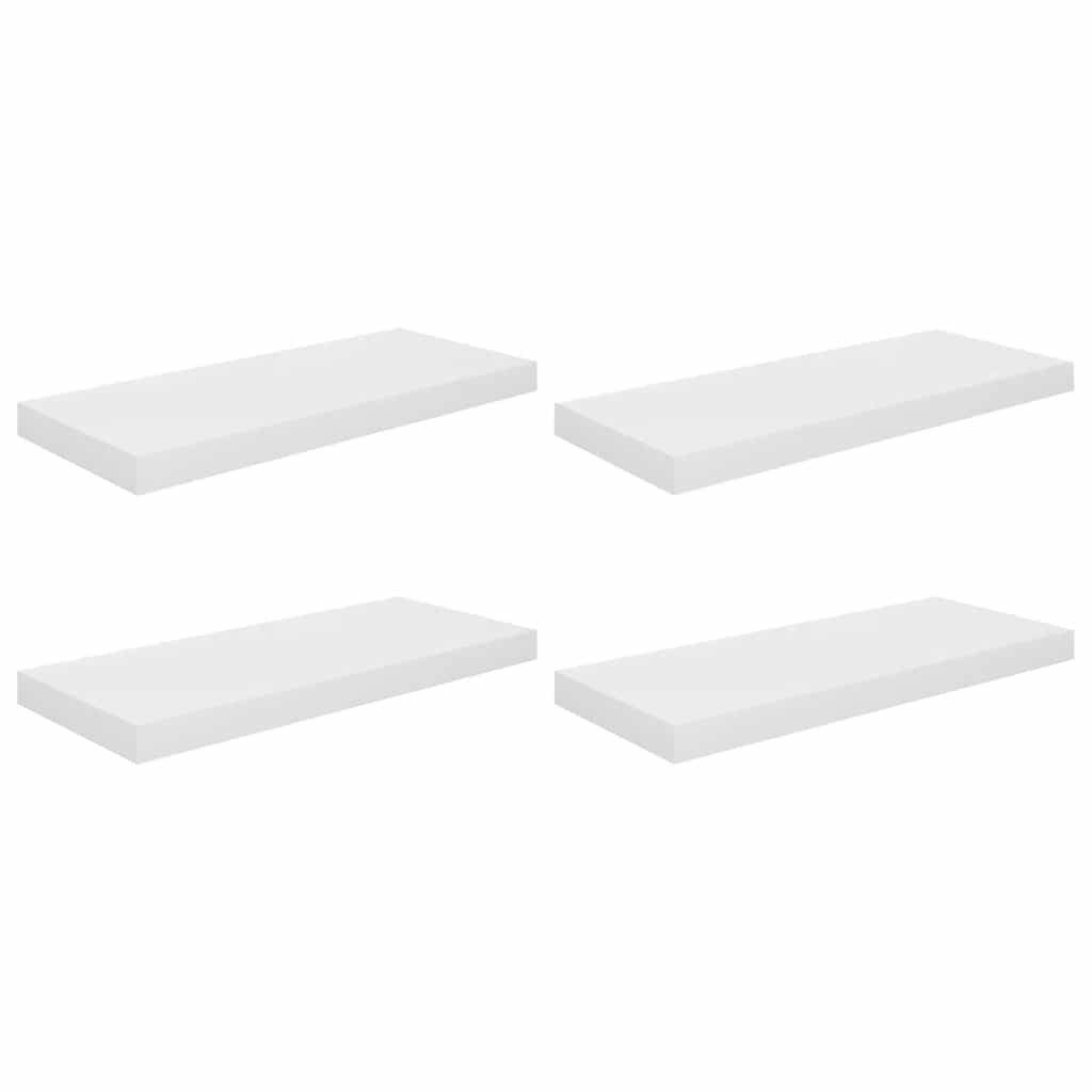 Wandschappen zwevend 4 st 60x23,5x3,8 cm MDF hoogglans wit is nu te koop bij PeponiXL, paradijselijk wonen!