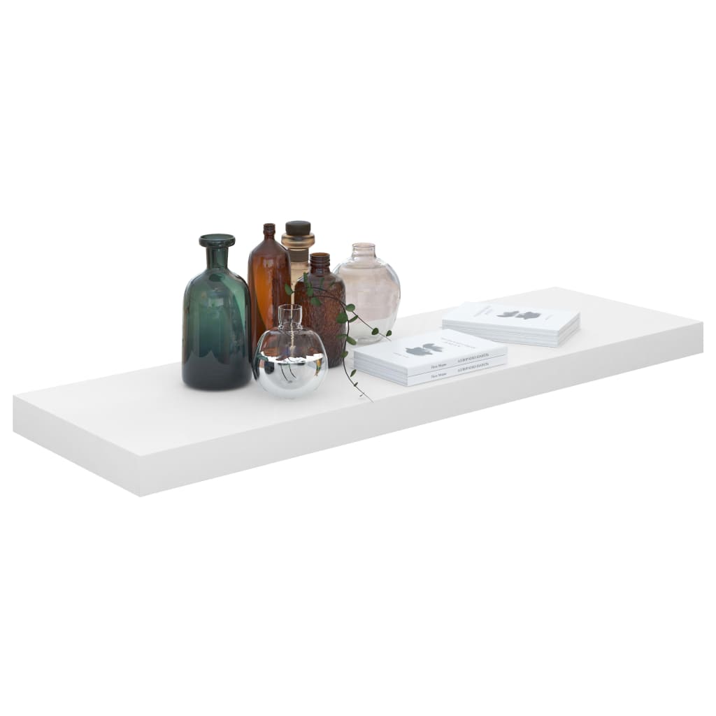 Wandschap zwevend 80x23,5x3,8 cm MDF hoogglans wit is nu te koop bij PeponiXL, paradijselijk wonen!