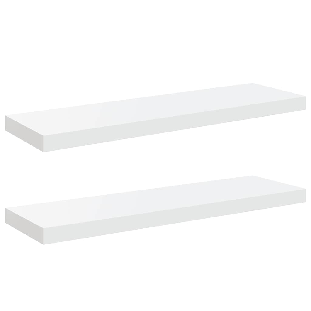 Wandschappen zwevend 2 st 80x23,5x3,8 cm MDF hoogglans wit is nu te koop bij PeponiXL, paradijselijk wonen!