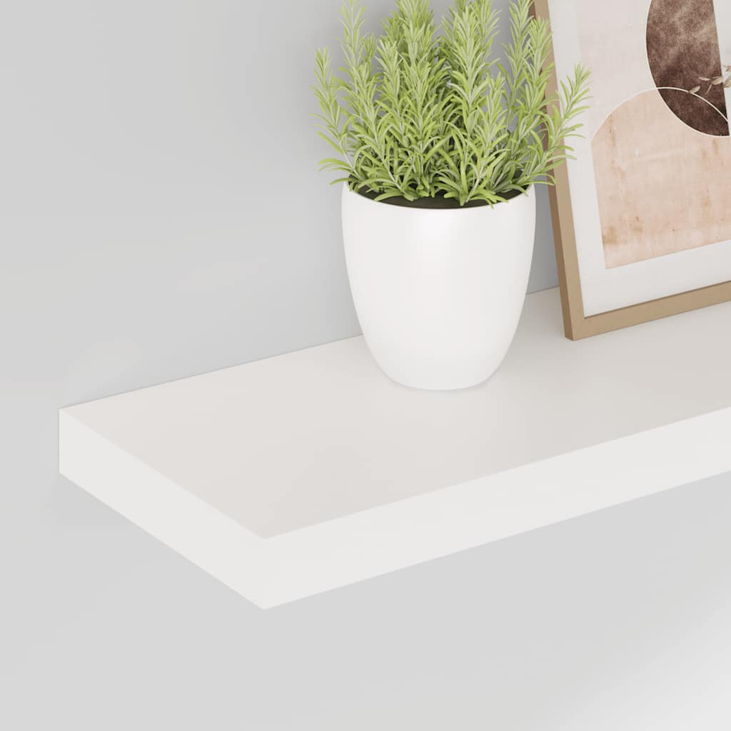 Wandschappen zwevend 2 st 80x23,5x3,8 cm MDF hoogglans wit is nu te koop bij PeponiXL, paradijselijk wonen!
