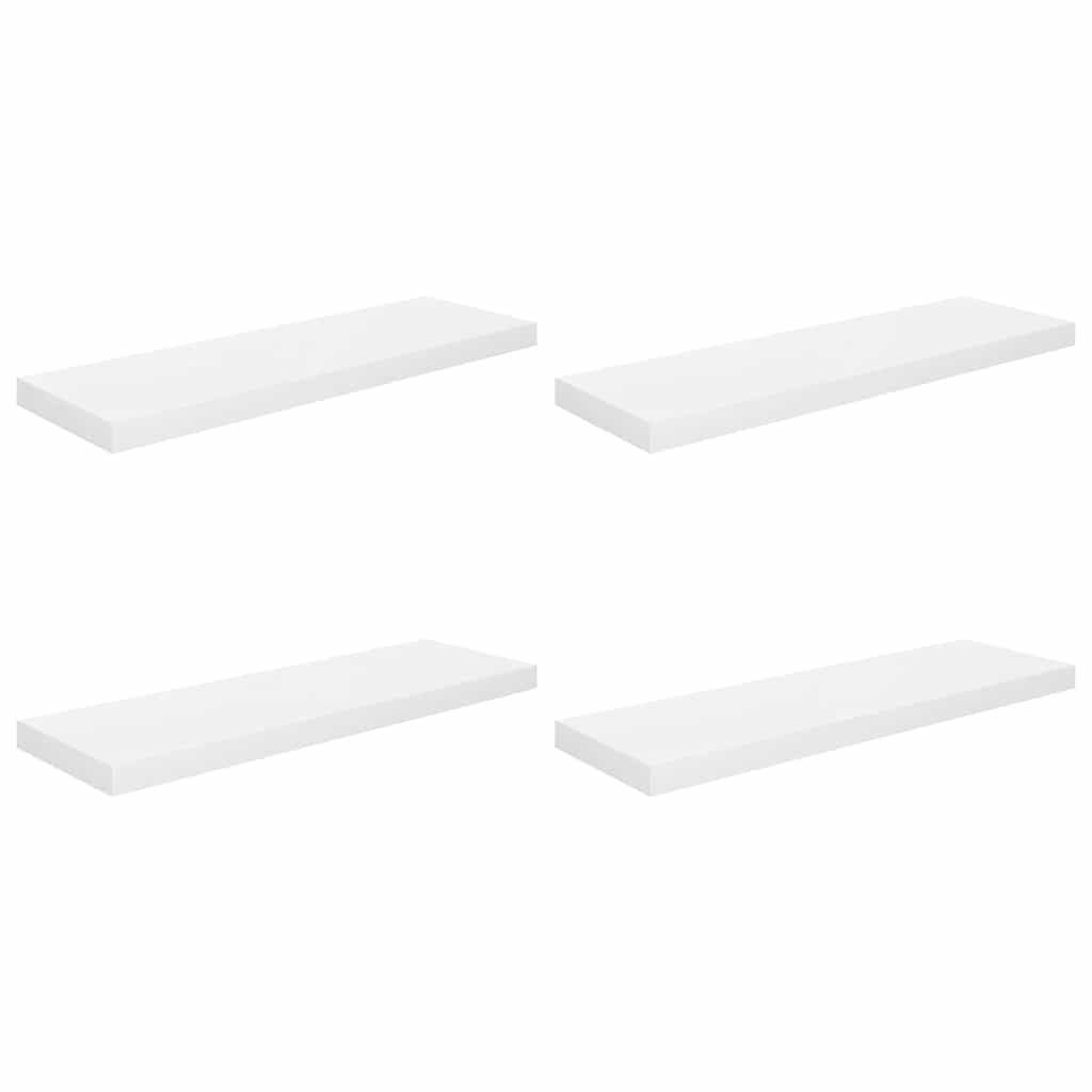 Wandschappen zwevend 4 st 80x23,5x3,8 cm MDF hoogglans wit is nu te koop bij PeponiXL, paradijselijk wonen!