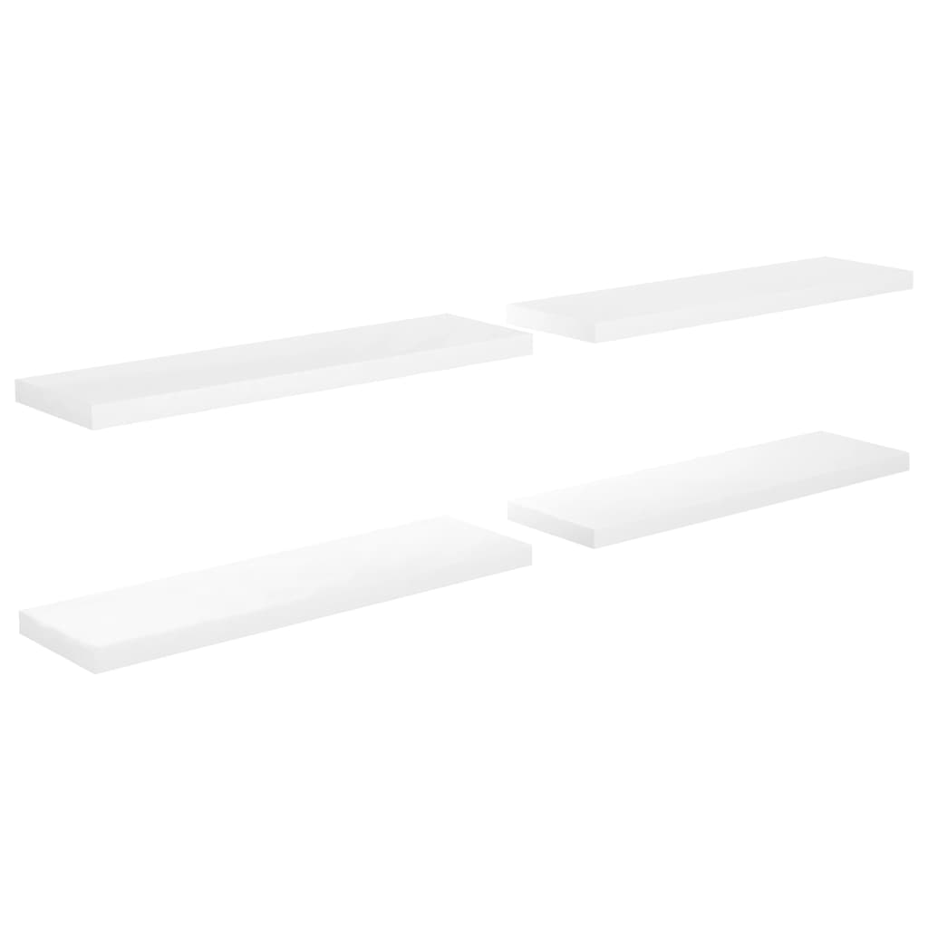 Wandschappen zwevend 4 st 90x23,5x3,8 cm MDF hoogglans wit is nu te koop bij PeponiXL, paradijselijk wonen!