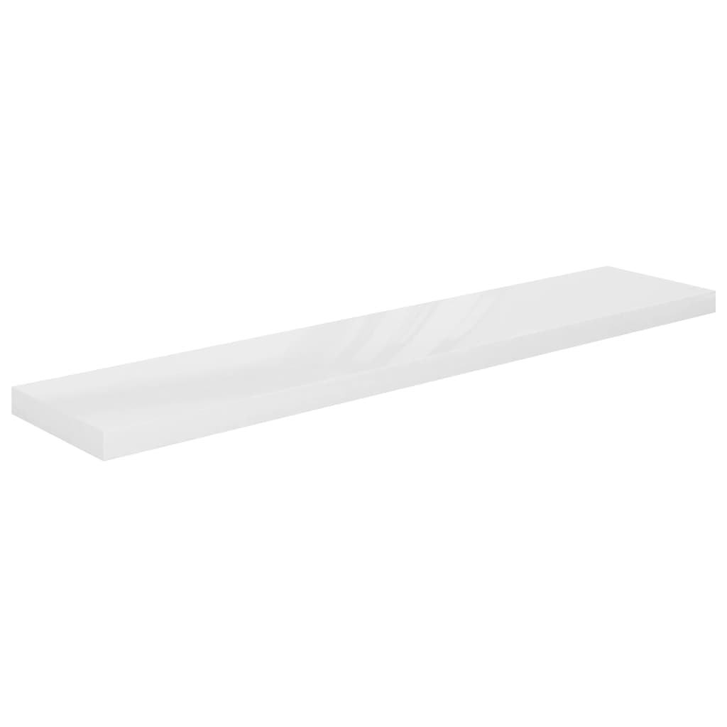 Wandschap zwevend 120x23,5x3,8 cm MDF hoogglans wit is nu te koop bij PeponiXL, paradijselijk wonen!