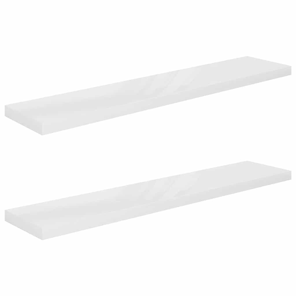 Wandschappen zwevend 2 st 120x23,5x3,8 cm MDF hoogglans wit is nu te koop bij PeponiXL, paradijselijk wonen!