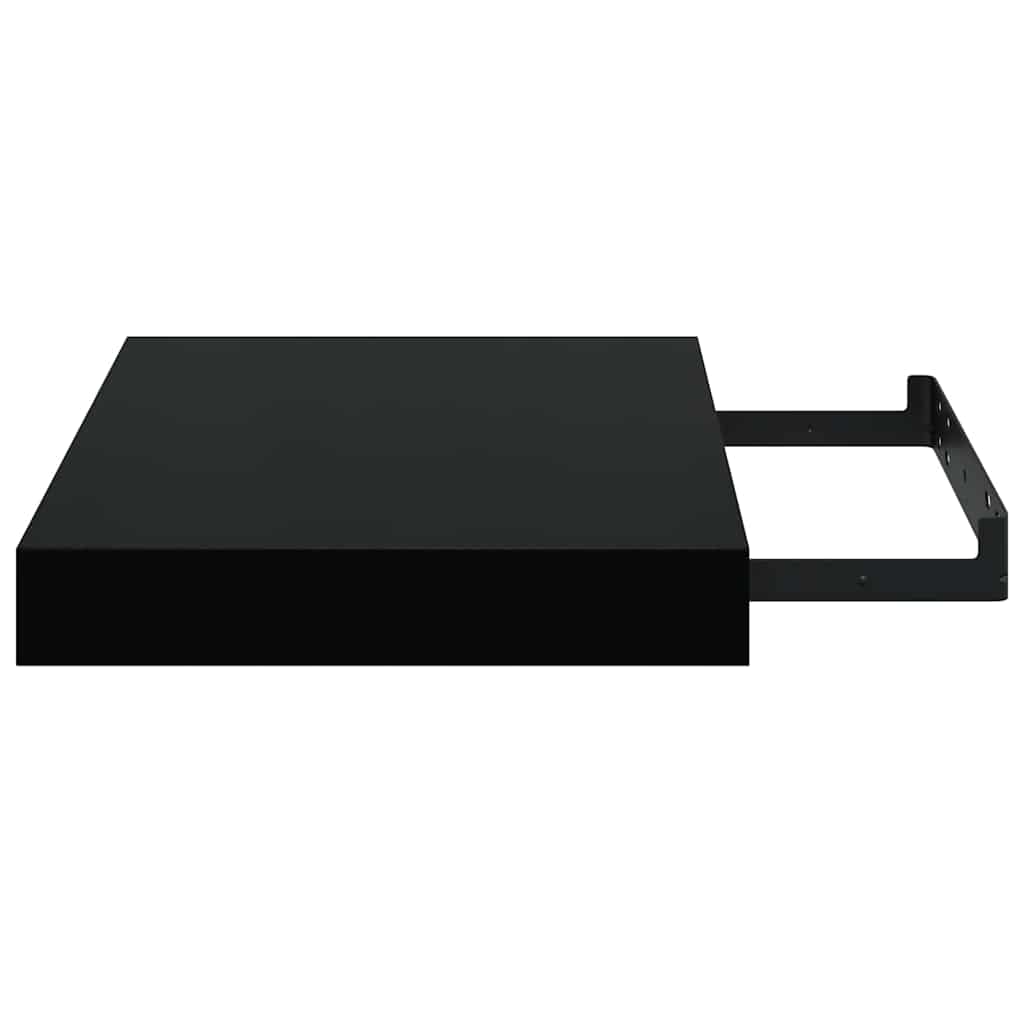 Wandschap zwevend 23x23,5x3,8 cm MDF hoogglans zwart is nu te koop bij PeponiXL, paradijselijk wonen!