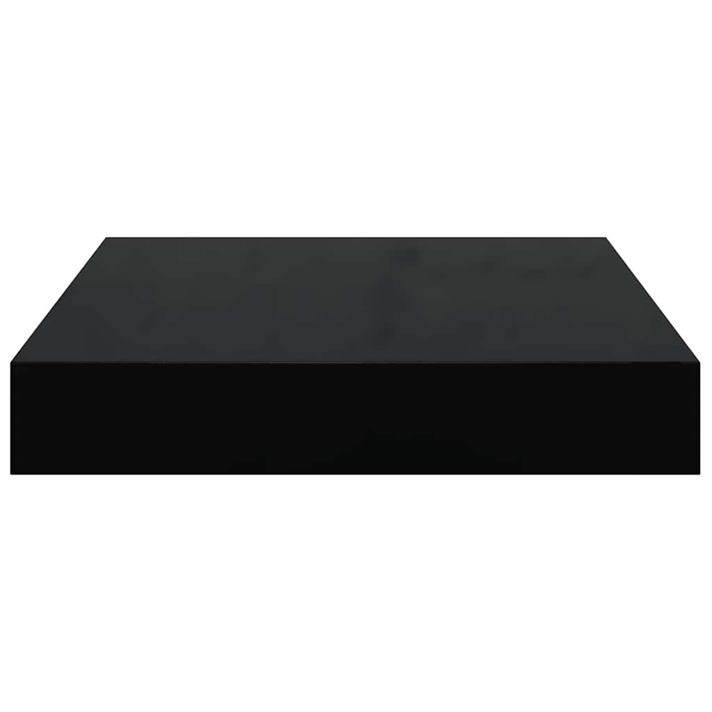 Wandschappen zwevend 2 st 23x23,5x3,8 cm MDF hoogglans zwart is nu te koop bij PeponiXL, paradijselijk wonen!