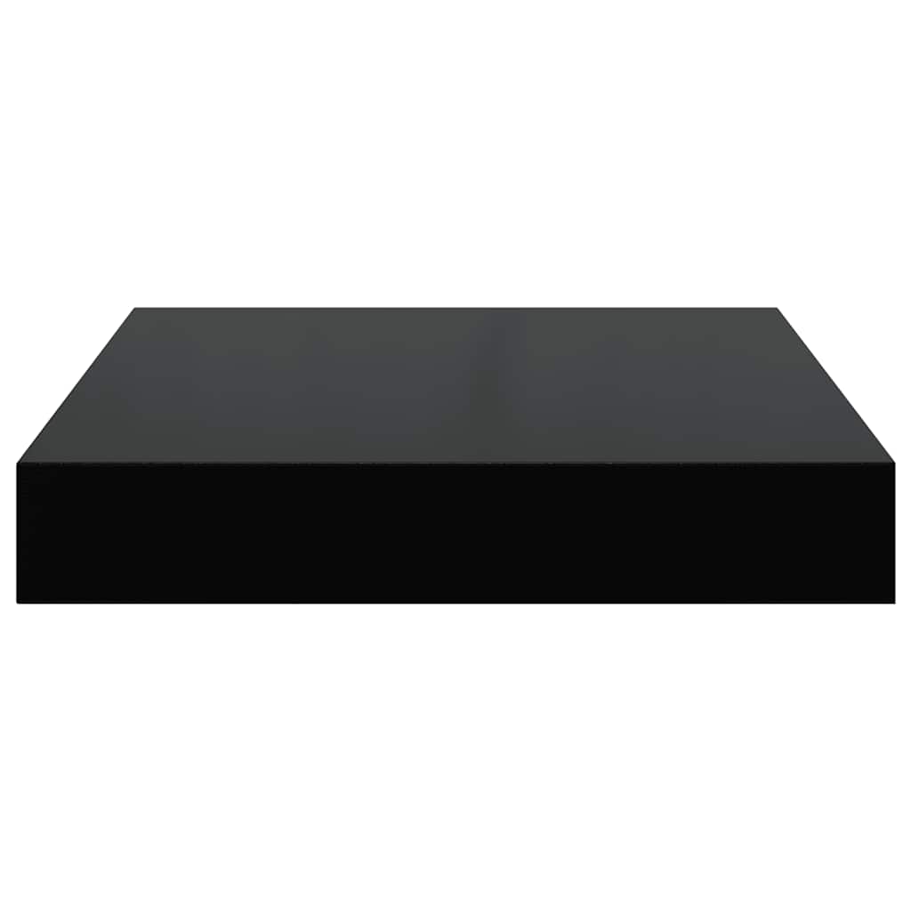 Wandschappen zwevend 2 st 23x23,5x3,8 cm MDF hoogglans zwart is nu te koop bij PeponiXL, paradijselijk wonen!
