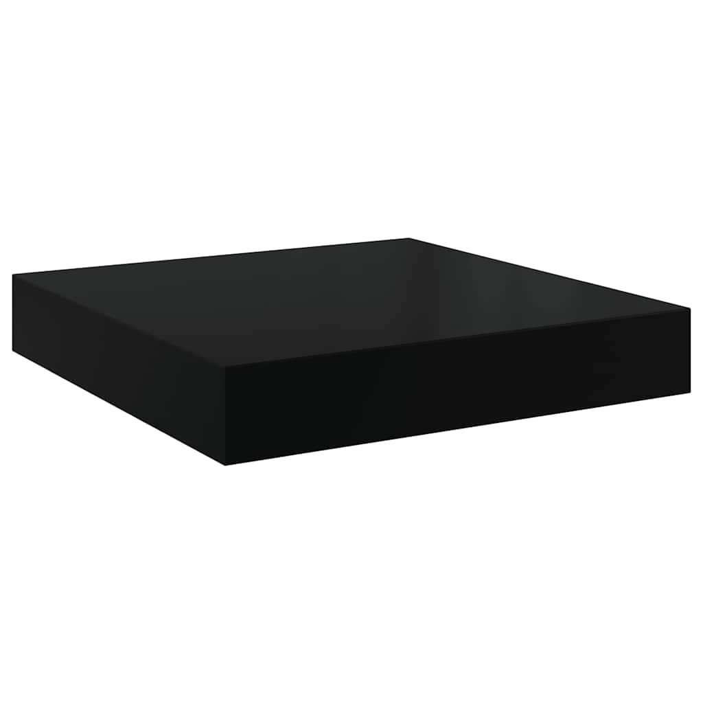 Wandschappen zwevend 2 st 40x23x3,8 cm MDF hoogglans zwart is nu te koop bij PeponiXL, paradijselijk wonen!