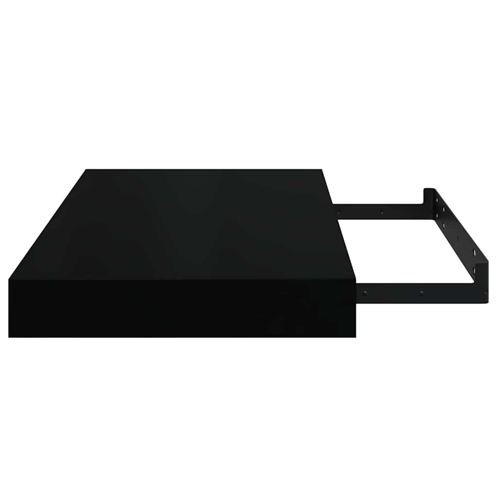 Wandschappen zwevend 2 st 40x23x3,8 cm MDF hoogglans zwart is nu te koop bij PeponiXL, paradijselijk wonen!