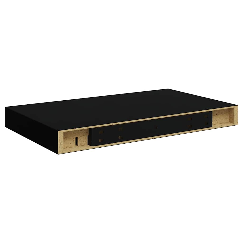 Wandschappen zwevend 4 st 40x23x3,8 cm MDF hoogglans zwart is nu te koop bij PeponiXL, paradijselijk wonen!