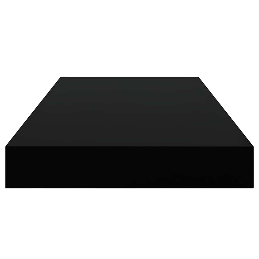 Wandschappen zwevend 2 st 50x23,5x3,8 cm MDF hoogglans zwart is nu te koop bij PeponiXL, paradijselijk wonen!
