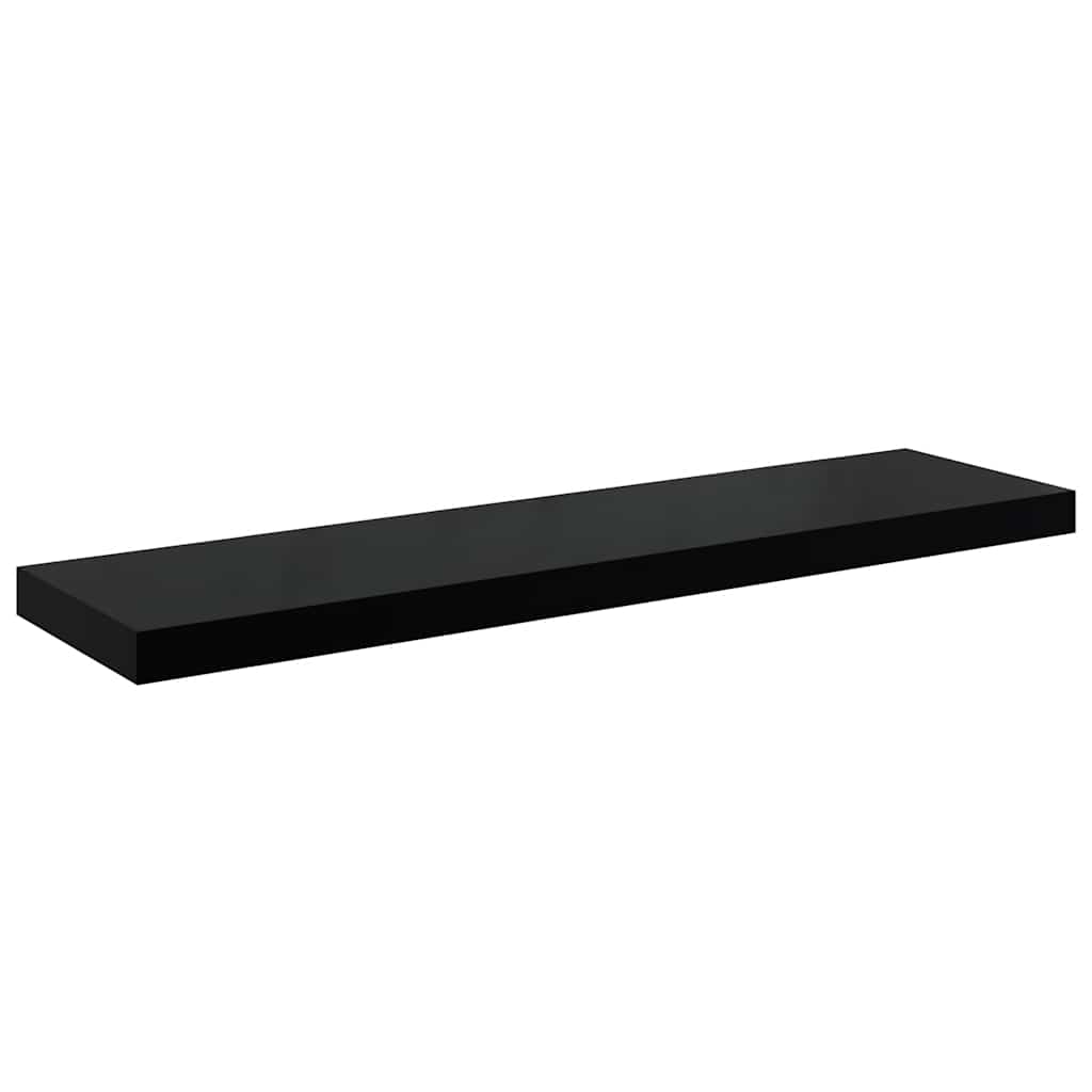 Wandschap zwevend 90x23,5x3,8 cm MDF hoogglans zwart is nu te koop bij PeponiXL, paradijselijk wonen!
