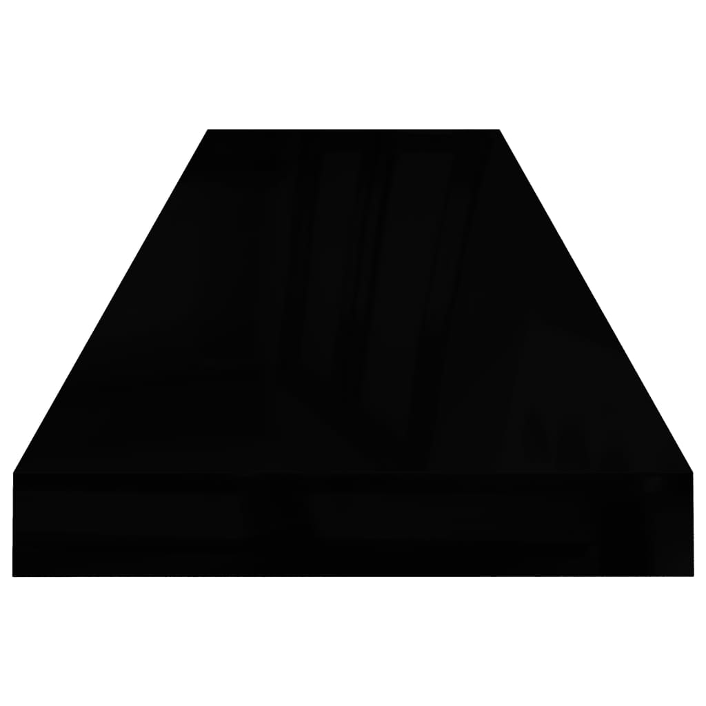 Wandschap zwevend 90x23,5x3,8 cm MDF hoogglans zwart is nu te koop bij PeponiXL, paradijselijk wonen!