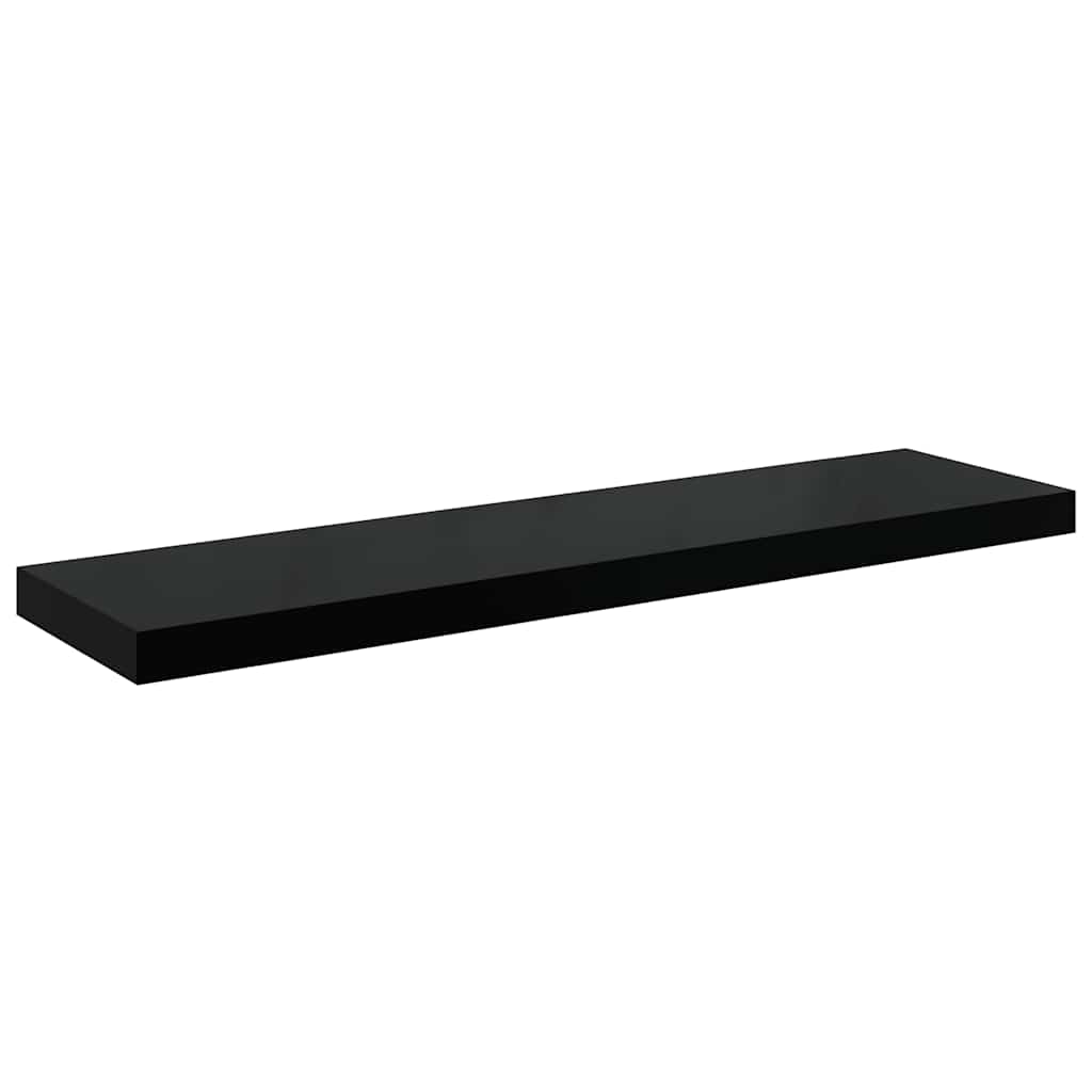 Wandschappen zwevend 2 st 90x23,5x3,8 cm MDF hoogglans zwart is nu te koop bij PeponiXL, paradijselijk wonen!