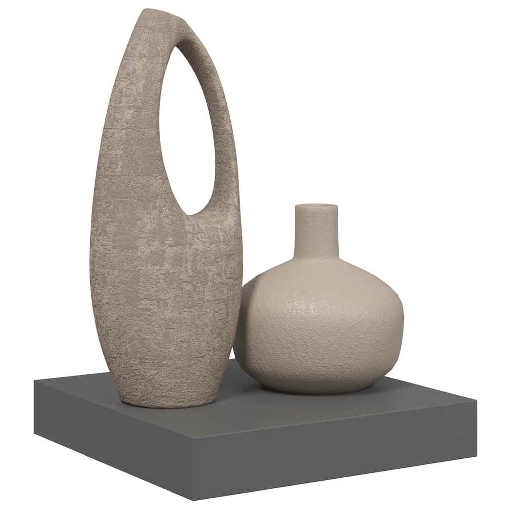 Wandschap zwevend 23x23,5x3,8 cm MDF hoogglans grijs is nu te koop bij PeponiXL, paradijselijk wonen!