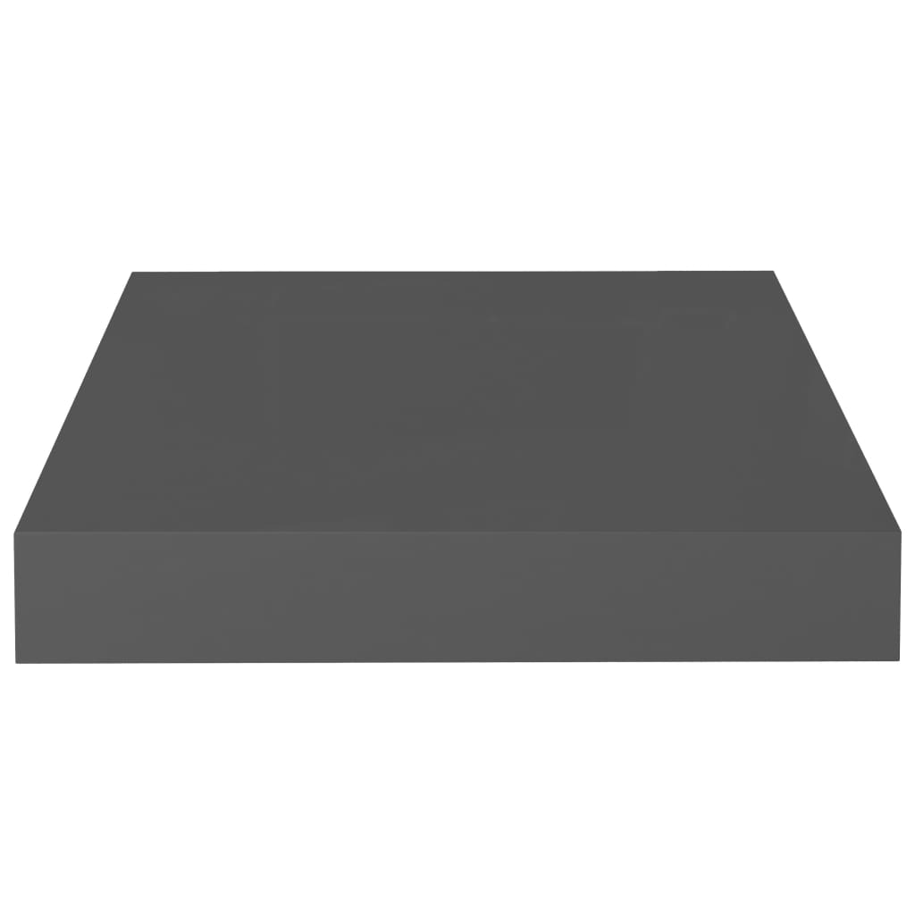 Wandschappen zwevend 2 st 23x23,5x3,8 cm MDF hoogglans grijs is nu te koop bij PeponiXL, paradijselijk wonen!