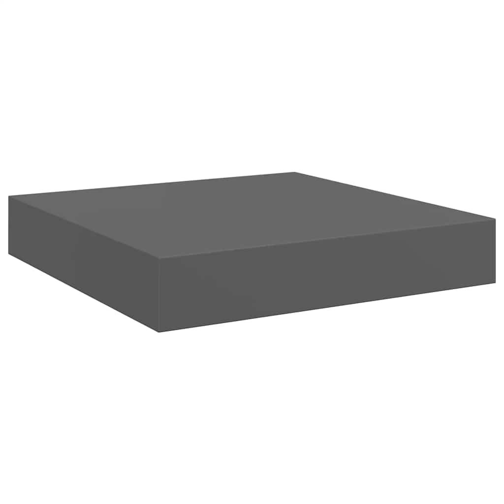 Wandschappen zwevend 4 st 23x23,5x3,8 cm MDF hoogglans grijs is nu te koop bij PeponiXL, paradijselijk wonen!