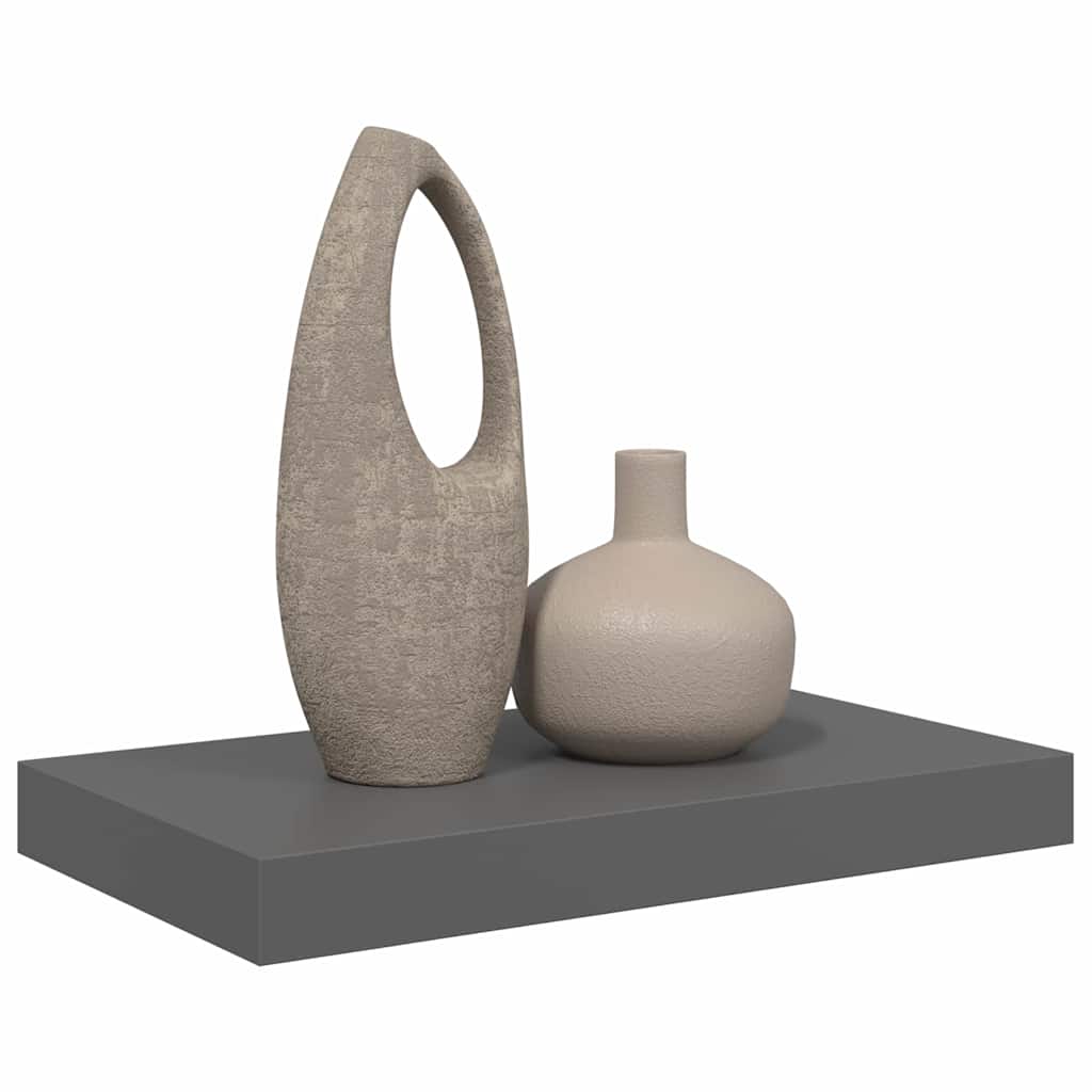 Wandschap zwevend 40x23x3,8 cm MDF hoogglans grijs is nu te koop bij PeponiXL, paradijselijk wonen!