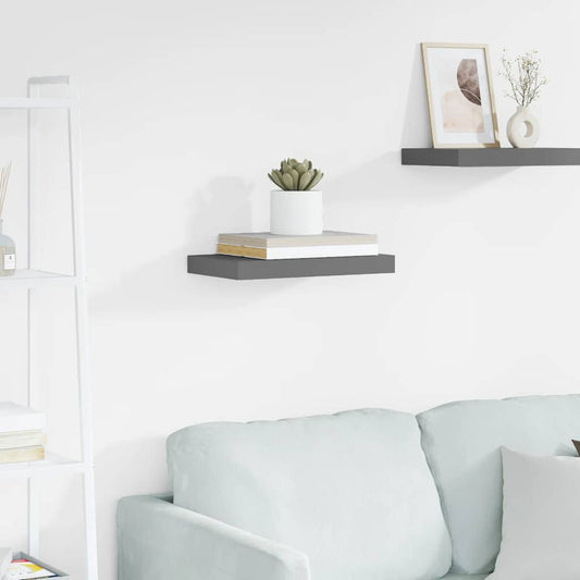 Wandschap zwevend 40x23,5x3,8 cm MDF hoogglans grijs is nu te koop bij PeponiXL, paradijselijk wonen!