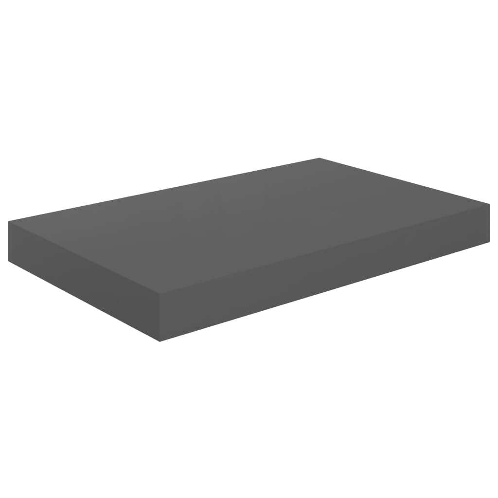 Wandschappen zwevend 2 st 40x23x3,8 cm MDF hoogglans grijs is nu te koop bij PeponiXL, paradijselijk wonen!