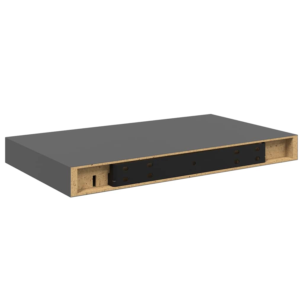 Wandschappen zwevend 4 st 40x23x3,8 cm MDF hoogglans grijs is nu te koop bij PeponiXL, paradijselijk wonen!