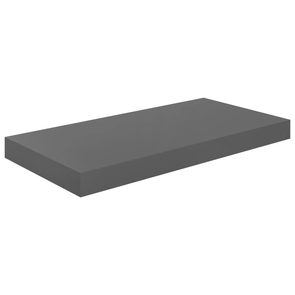 Wandschappen zwevend 2 st 50x23x3,8 cm MDF hoogglans grijs is nu te koop bij PeponiXL, paradijselijk wonen!