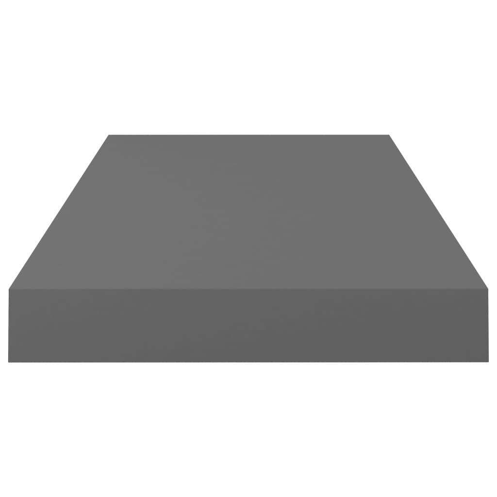 Wandschappen zwevend 2 st 50x23x3,8 cm MDF hoogglans grijs is nu te koop bij PeponiXL, paradijselijk wonen!