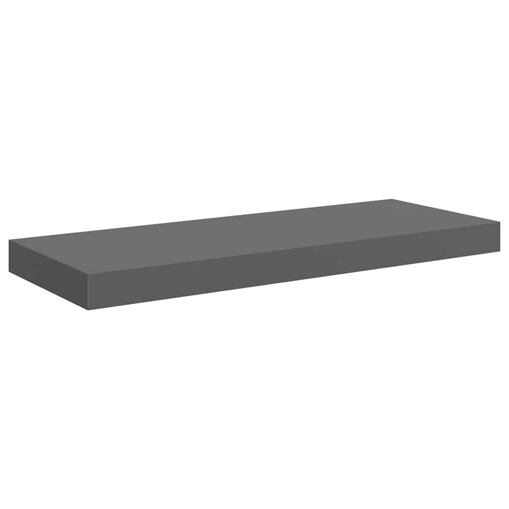 Wandschap zwevend 60x23,5x3,8 cm MDF hoogglans grijs is nu te koop bij PeponiXL, paradijselijk wonen!