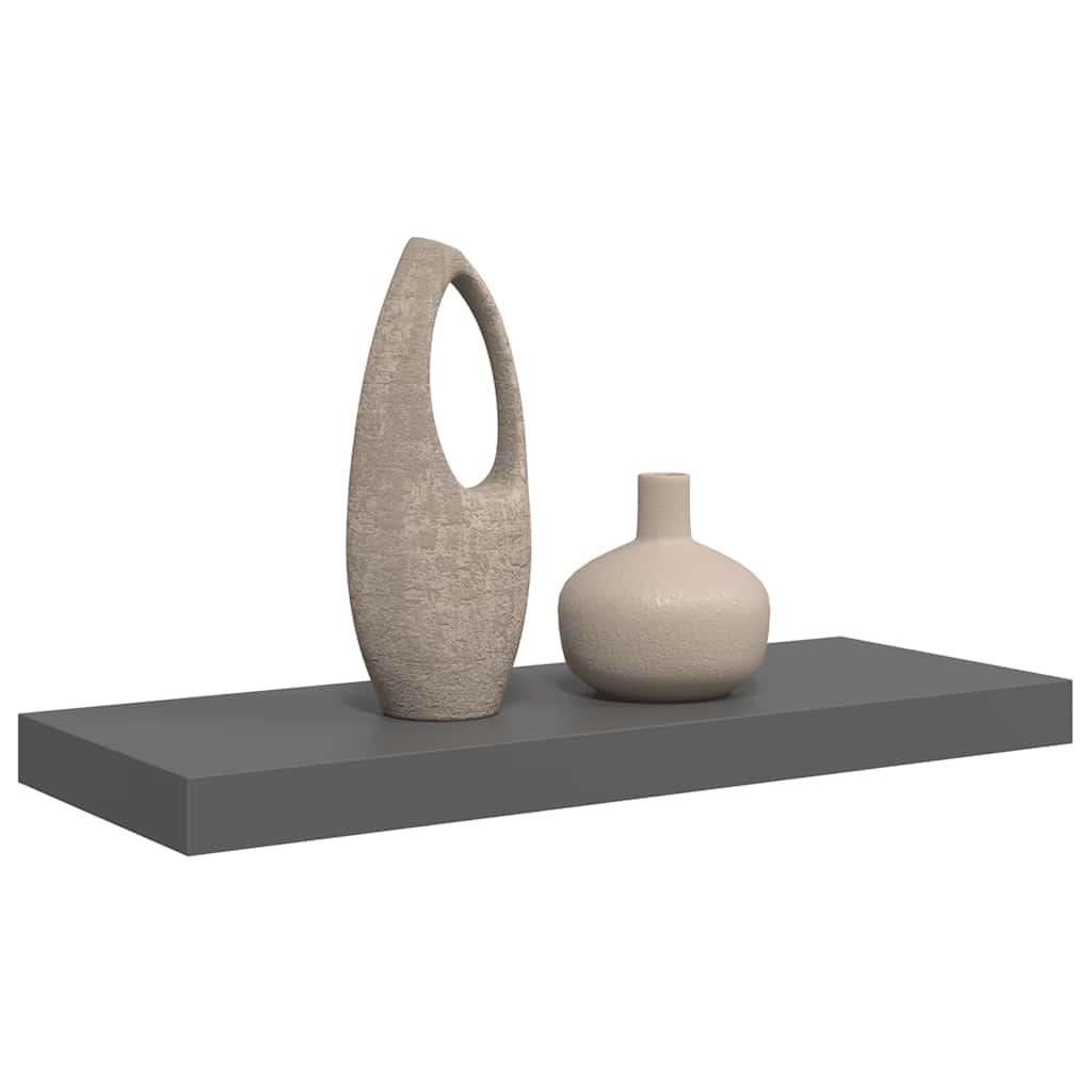 Wandschap zwevend 60x23,5x3,8 cm MDF hoogglans grijs is nu te koop bij PeponiXL, paradijselijk wonen!