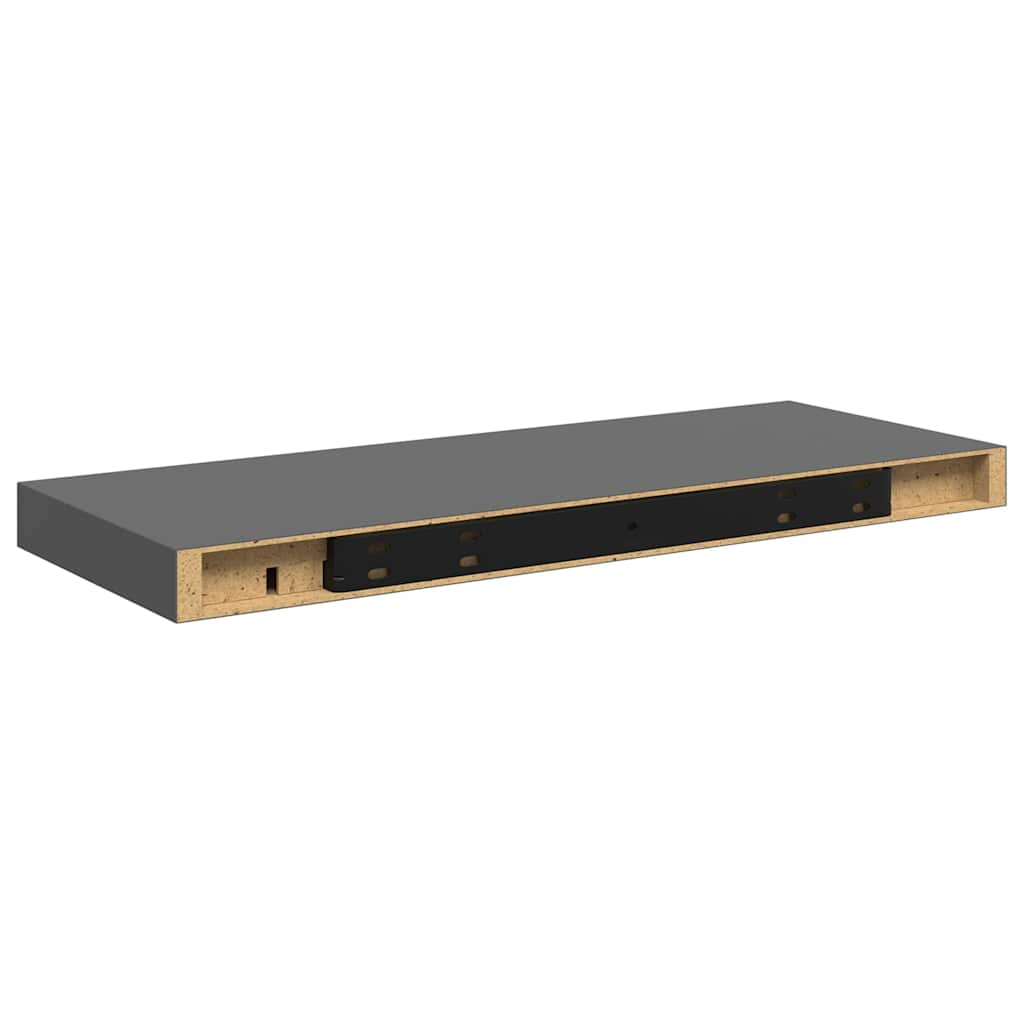 Wandschap zwevend 60x23,5x3,8 cm MDF hoogglans grijs is nu te koop bij PeponiXL, paradijselijk wonen!
