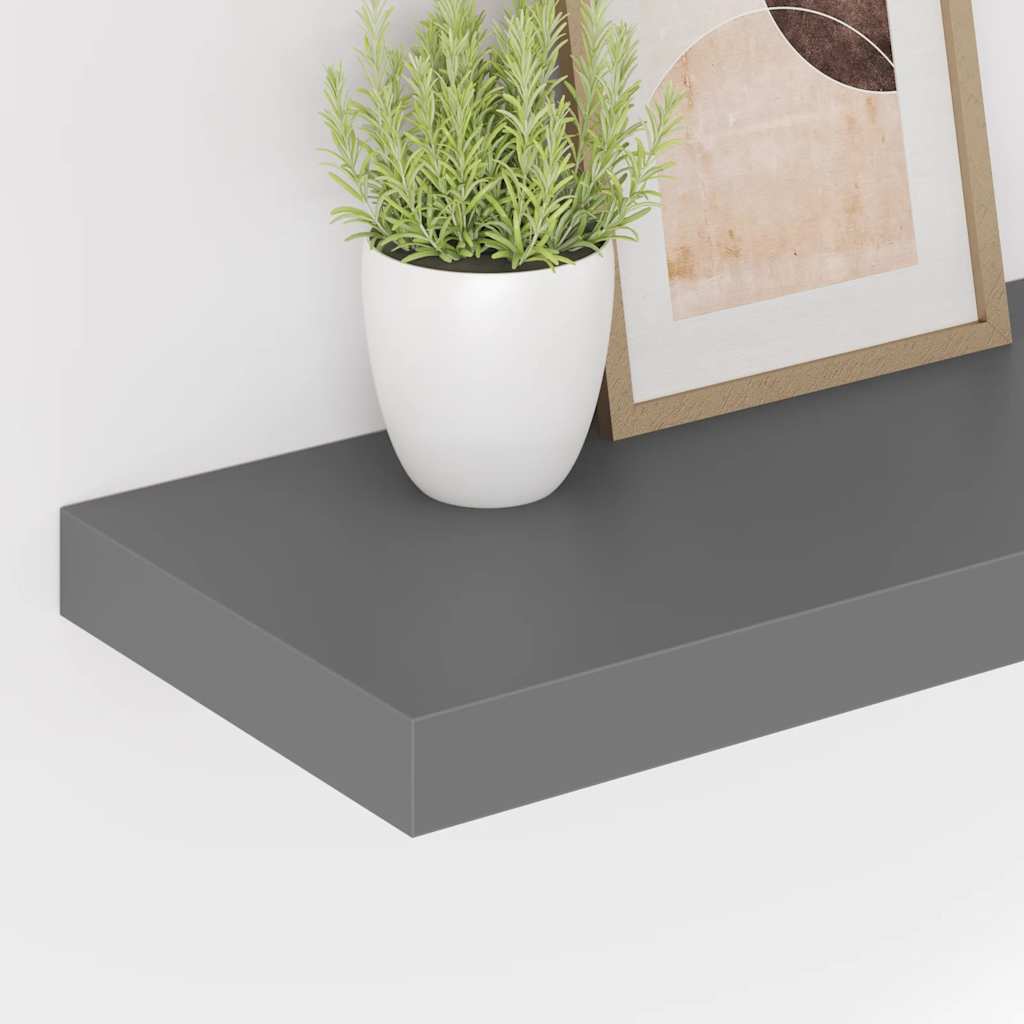 Wandschappen zwevend 4 st 60x23,5x3,8 cm MDF hoogglans grijs is nu te koop bij PeponiXL, paradijselijk wonen!