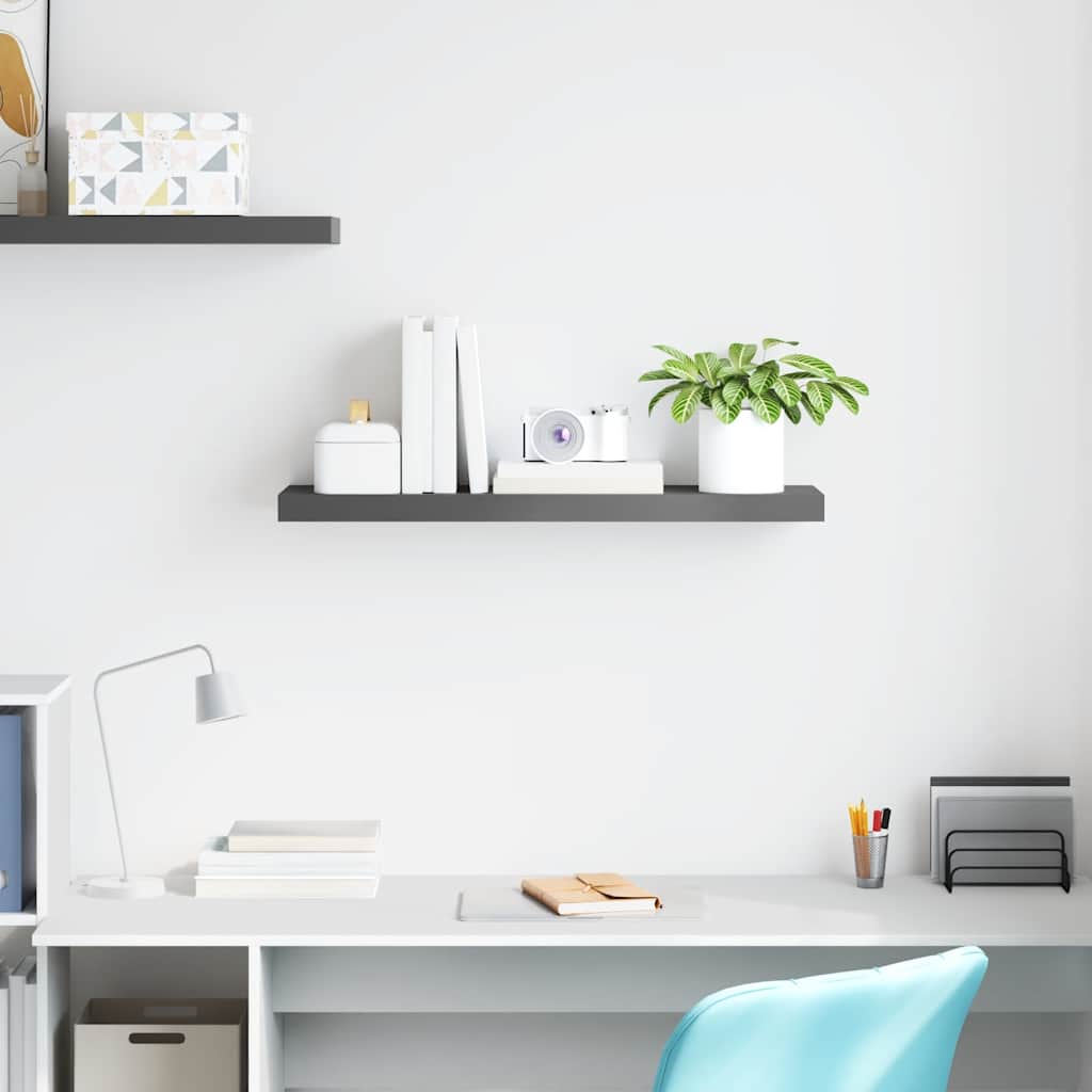 Wandschap zwevend 80x23,5x3,8 cm MDF hoogglans grijs is nu te koop bij PeponiXL, paradijselijk wonen!