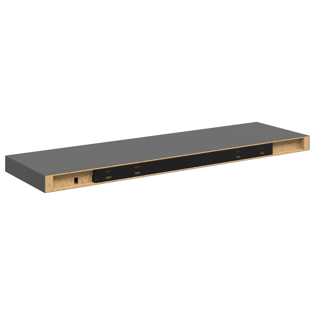 Wandschap zwevend 80x23,5x3,8 cm MDF hoogglans grijs is nu te koop bij PeponiXL, paradijselijk wonen!